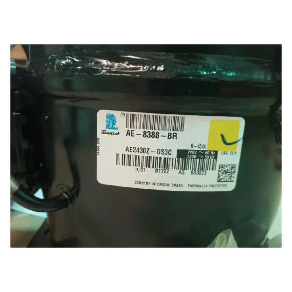 COMPRESOR HERMETICO TECUMSEH BRASIL 3/4HP AE2430Z  R404A 220V - Imagen 3