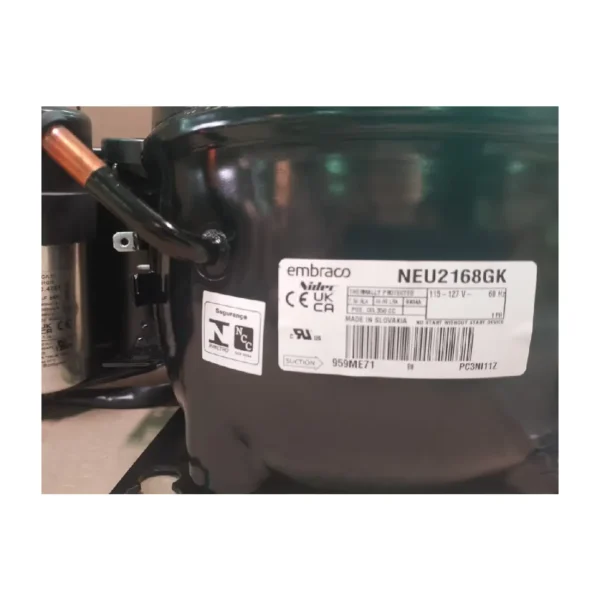 COMPRESOR HERMETICO EMBRACO 3/4HP NEU2168GK R404 110V O 220V - Imagen 5