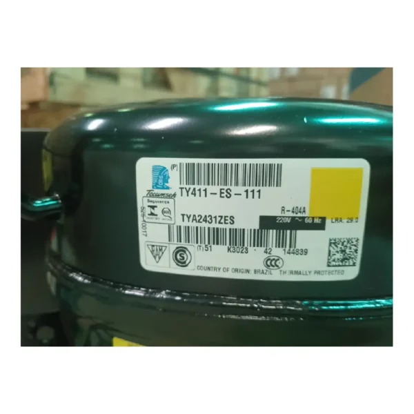 COMPRESOR HERMETICO TECUMSEH BRASIL 1HP TYA2431ZES  R404A 220V - Imagen 3